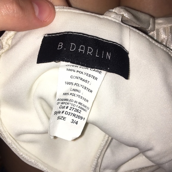 White dress with gold sparkles B. DARLIN size 3/4 - Picture 3 of 3